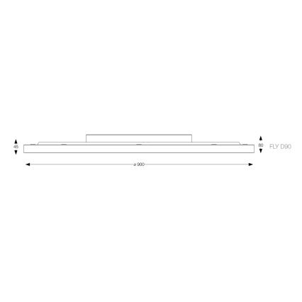 Ideal Lux - Plafón LED FLY LED/68W/230V 3000K diá. 90 cm CRI 90 IP40 blanco