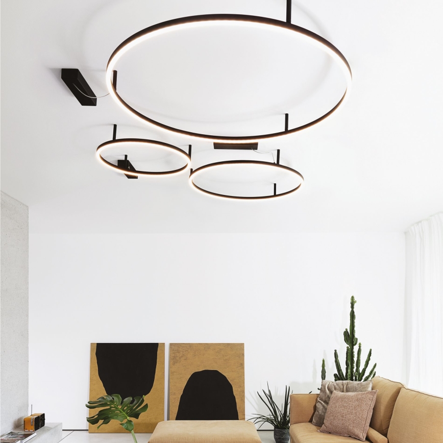 Ideal Lux - Plafón LED ORACLE SLIM LED/29W/230V 2700K diá. 50 cm negro