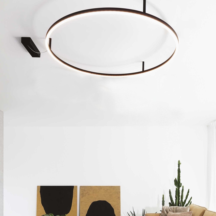 Ideal Lux - Plafón LED ORACLE SLIM LED/55W/230V 3000K diá. 90 cm negro