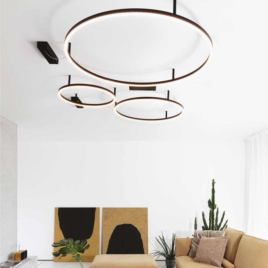 Ideal Lux - Plafón LED ORACLE SLIM LED/55W/230V 3000K diá. 90 cm negro