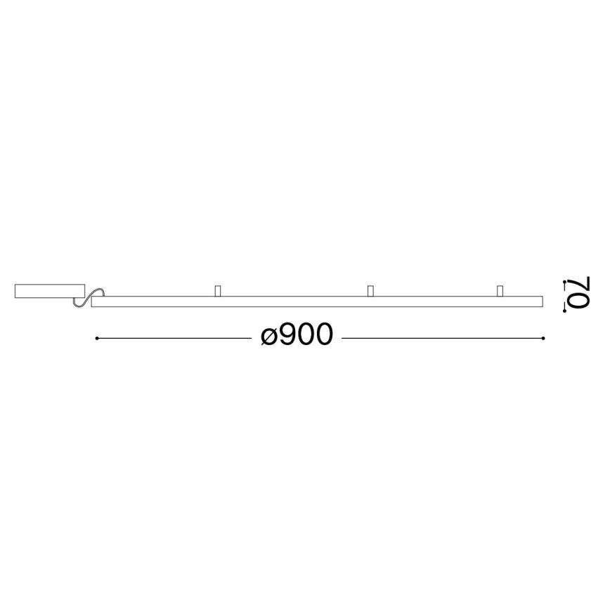 Ideal Lux - Plafón LED ORACLE SLIM LED/55W/230V 3000K diá. 90 cm negro