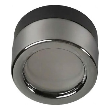 Ideal Lux - Plafón LED para baño LOLLY 1xGX53/9W/230V Ø 10,5 cm IP44 negro/negro ahumado