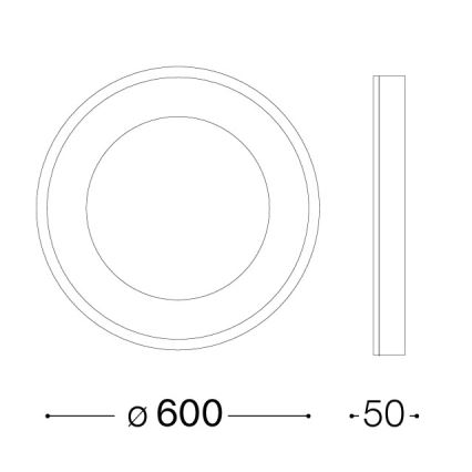 Ideal Lux - Plafón LED PLANET LED/29W/230V IRC 90 Ø 60 cm negro