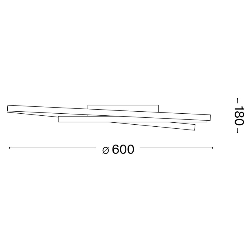 Ideal Lux - Plafón LED regulable OZ LED/48W/230V diá. 60 cm CRI 90 negro