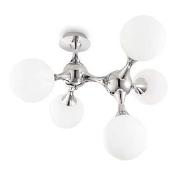 Ideal Lux - Plafón NODI 5xE14/28W/230V cromo brillante/blanco