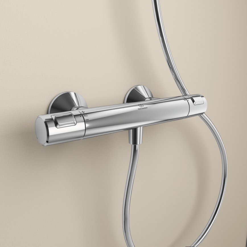 Ideal Standard A7201AA - Grifo termostático de ducha CERATHERM T25, cromo brillante