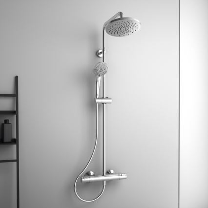 Ideal Standard A7208AA - Set de ducha con mezclador termostático CERATHERM T25, cromo brillante