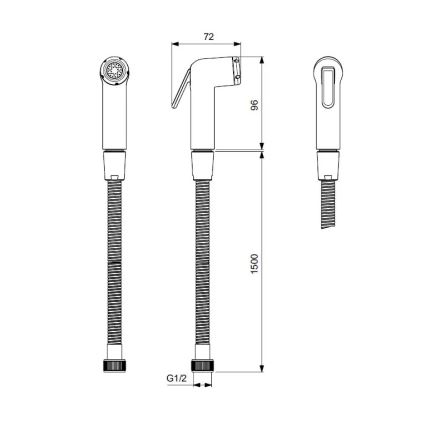 Ideal Standard BC180AA - Rociador higiénico manual IDEALSPRAY 150 cm, cromo brillante