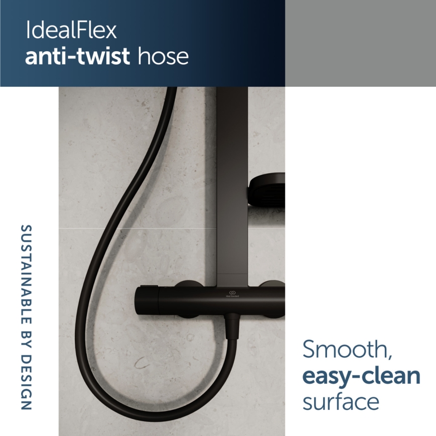 Ideal Standard BD583XG - Juego de ducha con grifería CERATHERM ALU+ negro mate