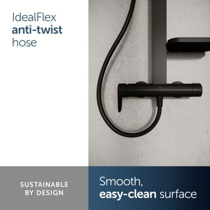 Ideal Standard BD584XG - Juego de ducha con grifería CERAFLOW ALU+ en negro mate