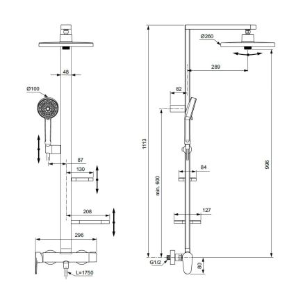 Ideal Standard BD584XG - Juego de ducha con grifería CERAFLOW ALU+ en negro mate