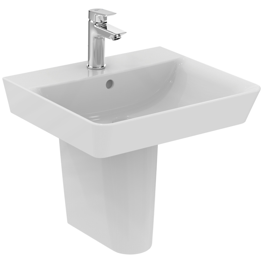 Ideal Standard E030101 - Lavabo suspendido CONNECT AIR 50 x 45 cm, cerámica/blanco