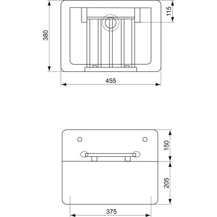 Ideal Standard S593901 - Lavabo mural DOURO con rejilla 45,5x38 cm cerámica/blanco