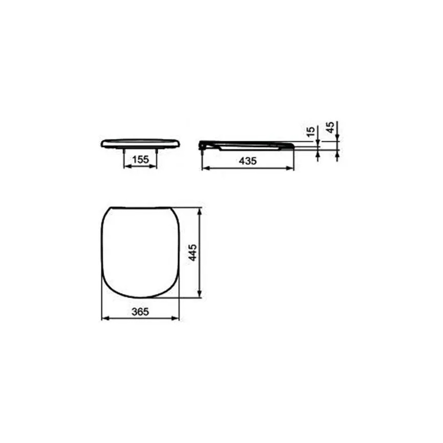 Ideal Standard T352901 - Asiento de inodoro SoftClose TESI blanco