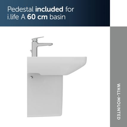Ideal Standard T470501 - Lavabo suspendido I.LIFE A 60x48 cm cerámica/blanco