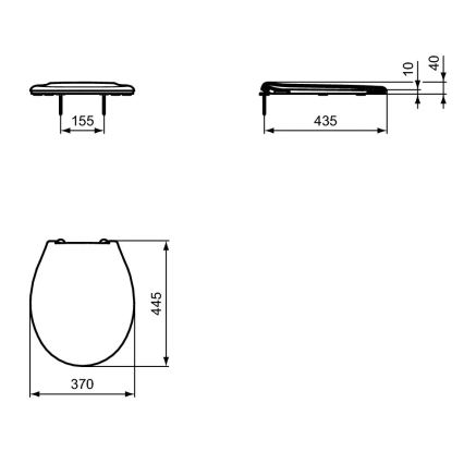 Ideal Standard W835001 - Asiento de inodoro blanco