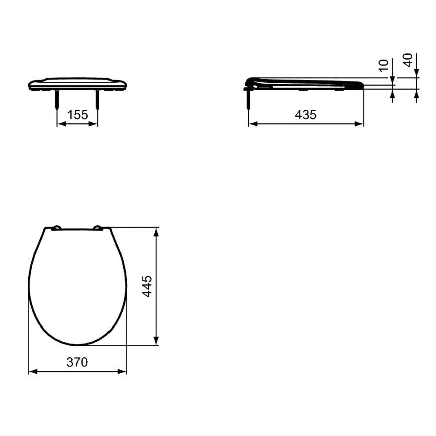 Ideal Standard W835001 - Asiento de inodoro blanco