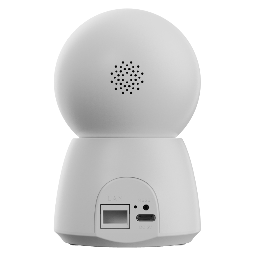 Cámara inteligente blanca con sensor de movimiento 2K, 5 V y Wi-Fi