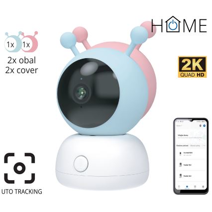 Vigilabebés inteligente con sensor de movimiento 2K, 5 V, Wi‑Fi, rosa/azul