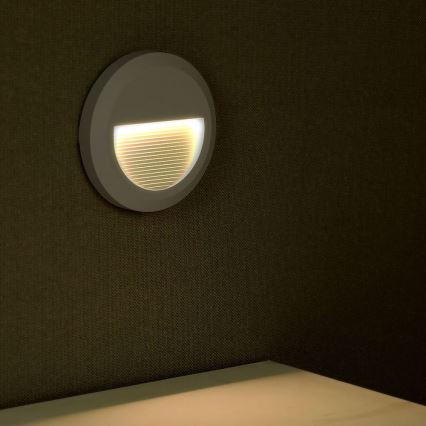 Iluminación de escalera LED exterior LED/2W/230V IP65 3000K gris