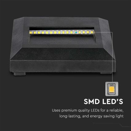 Iluminación de escalera LED exterior LED/2W/230V IP65 3000K negro