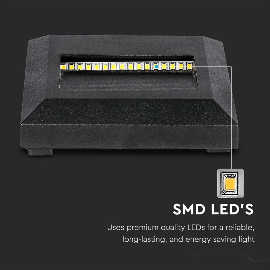 Iluminación de escalera LED exterior LED/2W/230V IP65 3000K negro