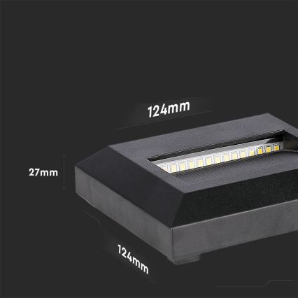 Iluminación de escalera LED exterior LED/2W/230V IP65 3000K negro