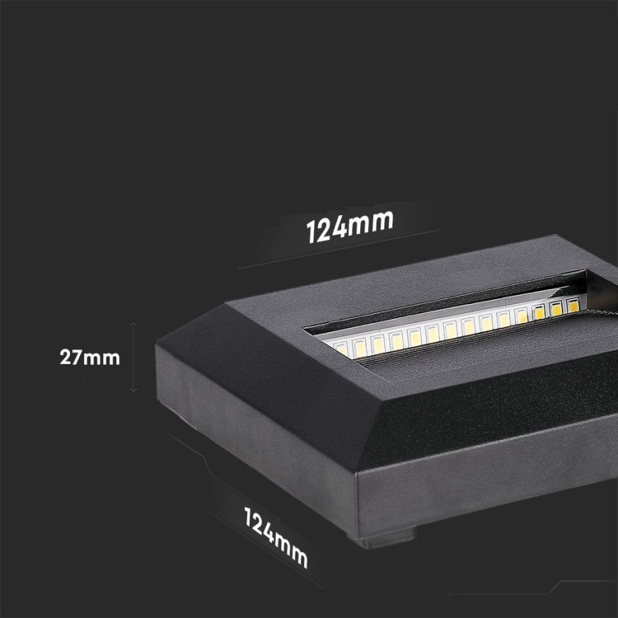 Iluminación de escalera LED exterior LED/2W/230V IP65 3000K negro