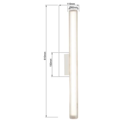 Luz LED para espejo de baño LINEA, 12 W, 230 V, 3000/4000/6000 K, IP44, 61 cm, blanco
