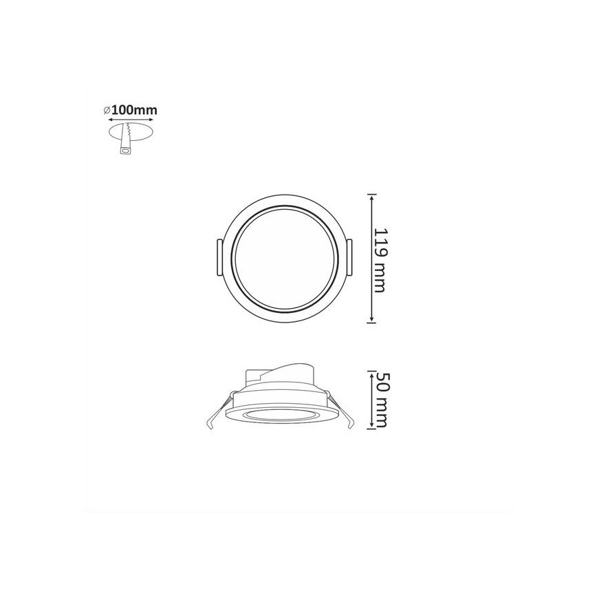 Iluminación LED empotrada de techo VENUS LED/12W/230V negro