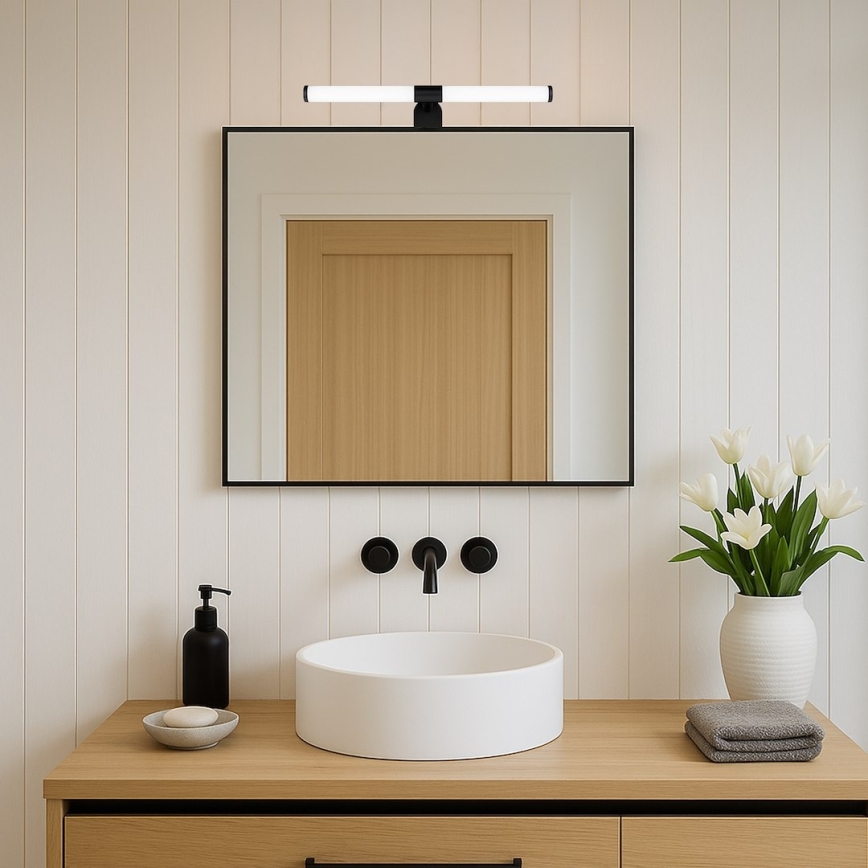 Iluminación LED para espejo de baño APA LED/6W/230V 40 cm IP44 negra