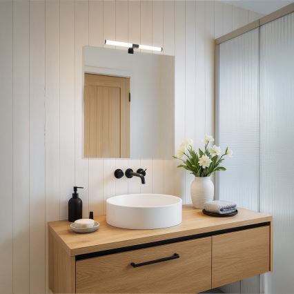 Iluminación LED para espejo de baño APA LED/6W/230V 40 cm IP44 negra