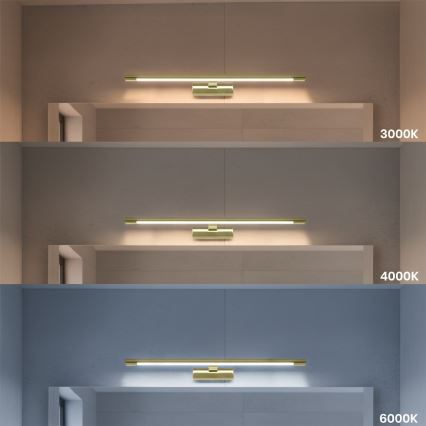 Iluminación LED para espejo de baño KLIMT LED/12W/230V 3000/4000/6000K 60 cm IP44 dorada