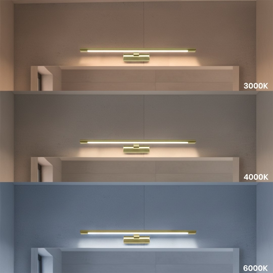 Iluminación LED para espejo de baño KLIMT LED/12W/230V 3000/4000/6000K 60 cm IP44 dorada