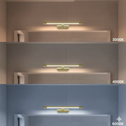 Iluminación LED para espejo de baño KLIMT LED/8W/230V 3000/4000/6000K 40 cm IP44 dorada