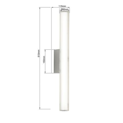 Luz LED para espejo de baño LINEA LED/12W/230V 3000/4000/6000K IP44 61 cm cromo mate