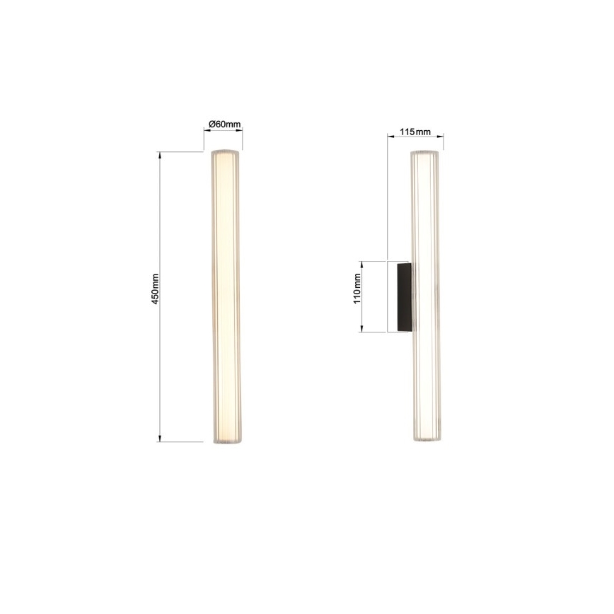 Iluminación LED para espejo de baño LINEA LED/8W/230V 3000/4000/6000K IP44 45 cm negra