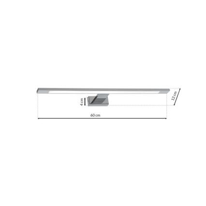 Iluminación LED para espejo de baño SHINE LED/12W/230V 60 cm IP44 cromado brillante