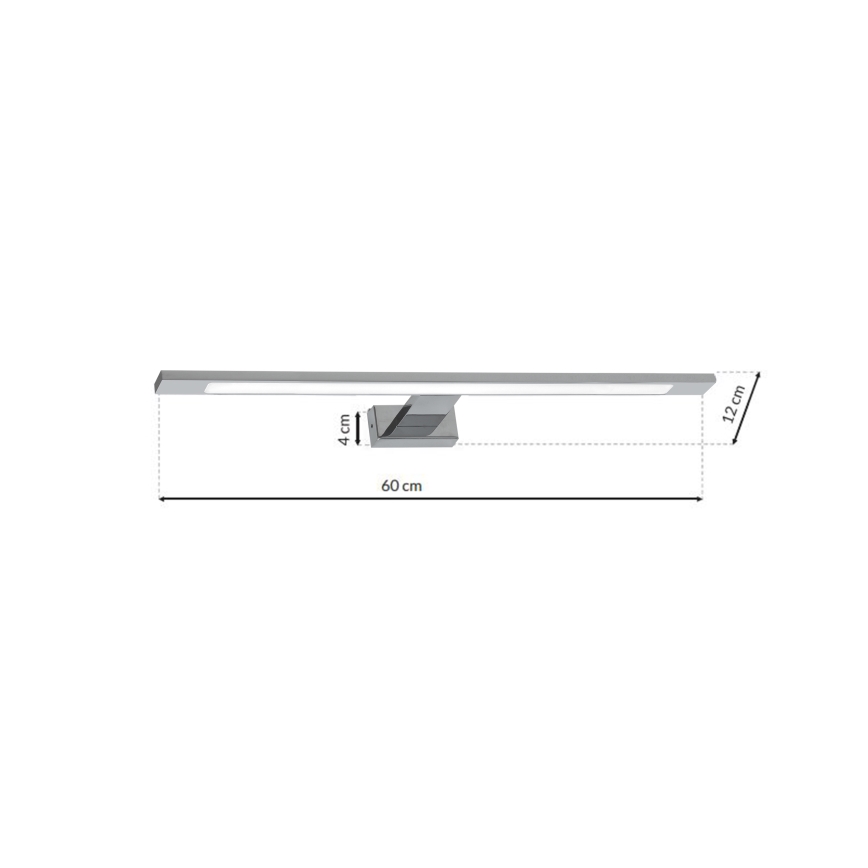 Iluminación LED para espejo de baño SHINE LED/12W/230V 60 cm IP44 cromado brillante