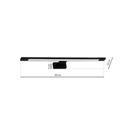 Iluminación LED para espejo de baño SHINE LED/12W/230V 60 cm IP44 negra
