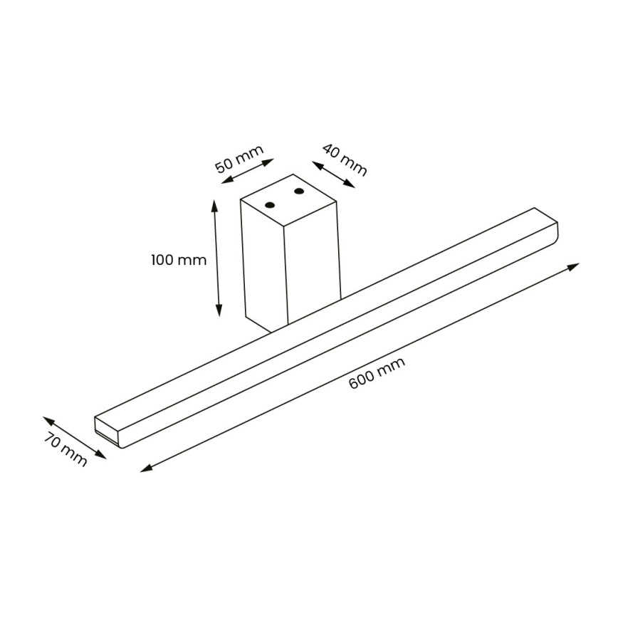 Iluminación LED para espejos de baño ARTEMIS LED/13,8W/230V 4000K 60 cm IP44 plata