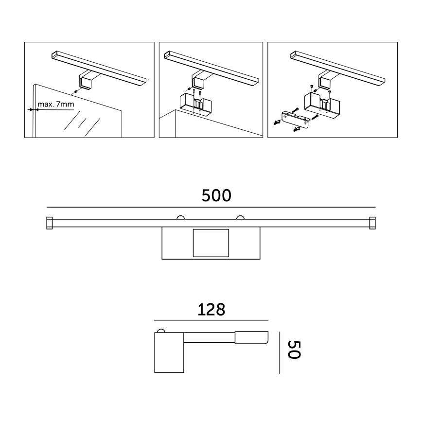 Iluminación LED para espejos de baño LED/10W/230V 4000K IP44 50 cm