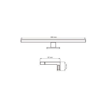 Iluminación LED para espejos de baño MILOS LED/5W/230V 4000K 30 cm IP44 negro
