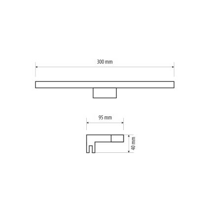 Iluminación LED para espejos de baño MIRROR LED/5W/230V 30 cm IP44 negro