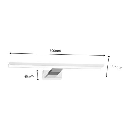 Iluminación LED para espejos de baño SHINE LED/13,8W/230V IP44 blanco/cromo brillante