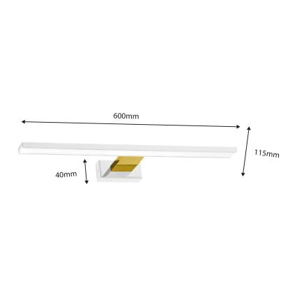 Iluminación LED para espejos de baño SHINE LED/13,8W/230V IP44 blanco/dorado