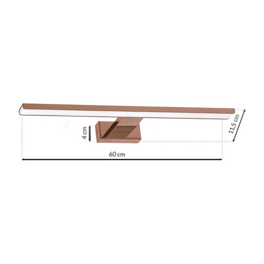 Iluminación LED para espejos de baño SHINE LED/13,8W/230V IP44 Oro rosa