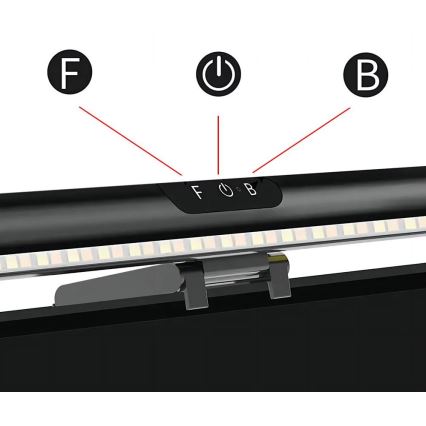 Iluminación LED regulable para monitor táctil LED/5W/5V 3000/4000/5000/6000K 42 cm negro