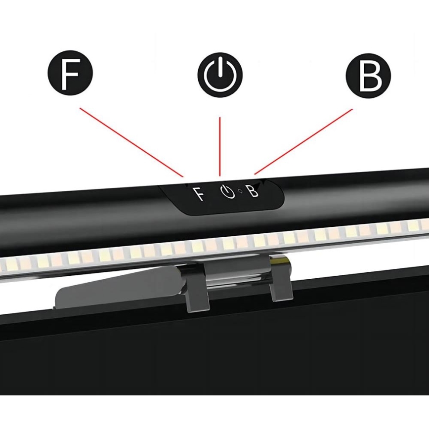 Iluminación LED regulable para monitor táctil LED/5W/5V 3000/4000/5000/6000K 42 cm negro