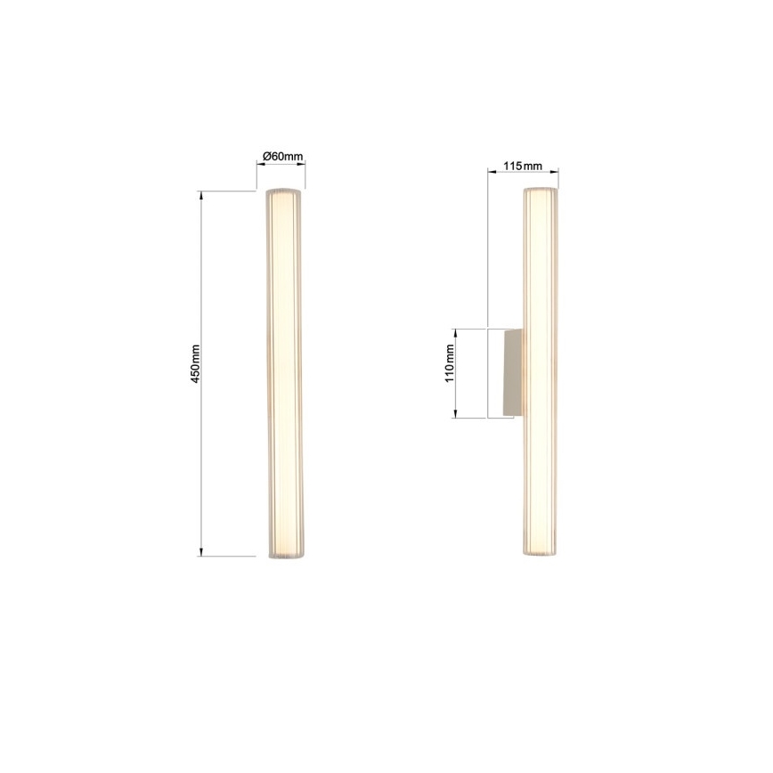Luz LED para espejo de baño LINEA LED/8W/230V 3000/4000/6000K IP44 45 cm cromo mate